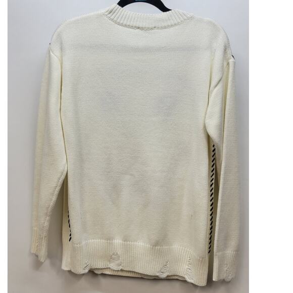 143 Story Distressed Smiley Face Sweater Small - Picture 2 of 7